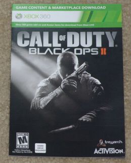 Call of Duty Black Ops 2 Hardened Edition DLC Codes (Xbox 360)