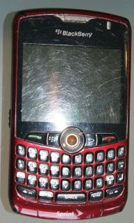 Blackberry Curve Rim 8330 Red Sprint Smartphone Fair Used Bluetooth 