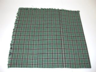 Plaid Fringed Tablecloth ~ Green Black ~ 30 x 30