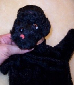 Steiff Poodle Dog Vintage Black Snobby Puppet Cute