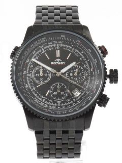 Rotary Aquaspeed Ocean Black Steel Chronograph Watch GB00101 04