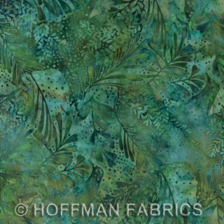 Hoffman Bali Batik Handpaints Bluegrass Leaves Fabric Quilt Yard 