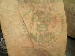 vintage burlap feed sack centiennial egg