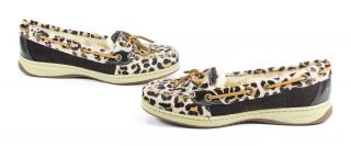   Angelfish Leopard Pony Topsider Womens Boat Shoes 8 5 New