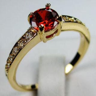 sz8 Jewellery Bland new ruby ladys 10KT yellow Gold Filled Ring