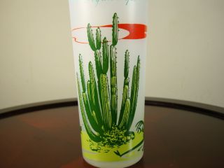 Blakely Cactus Glass Tumbler Arizona Promotional Frosted Glasses Organ 