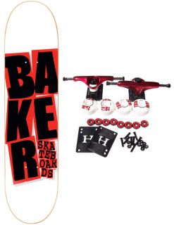 Baker Skateboards Complete Skateboard Stacked Red 8 25
