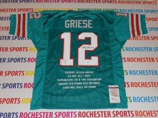 Bob Griese Autographed Signed Miami Dolphins Stat Jersey JSA W341267 