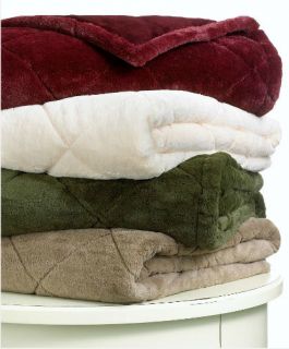   Club Reversible Quilted Wine Burgundy Plush Throw Blanket