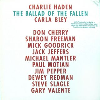 CHARLIE HADEN CARLA BLEY Ballad Of The Fallen DIGITAL LP PAUL MOTIAN 