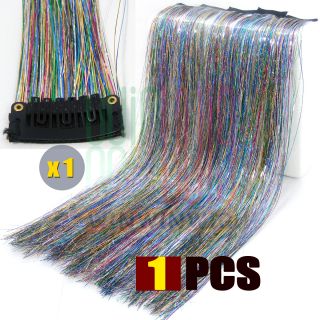   Strands Bling Hair Tinsel Sparkle Colors Clip in 15 Extensions