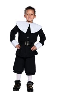 Pilgrim Boy Thanksgiving Child Costume Kids Cute Theme Party Religious 