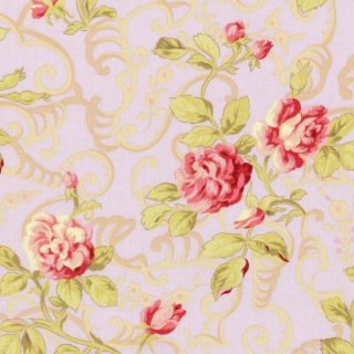 Pandolph Scarborough Shabby Purple Rose Quilt Fabric