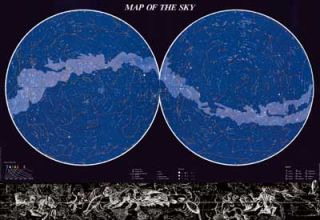 Map of Sky Star System Constellations 27x39 Poster
