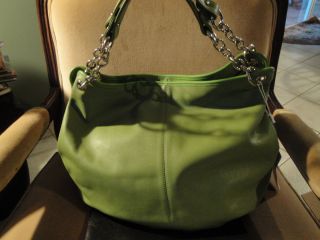 BODHI Modern Pebble Leather Hobo Tote Shoulder Bag Soft Gorgeous Lime 