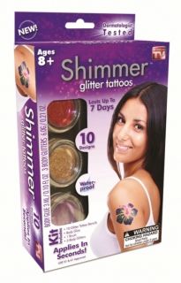 Shimmer Glitter Body Art Tattoo Kit As Seen On TV Waterproof 