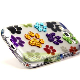 Luxmo Paws Spot Diamond Bling Hard Case Cover for Samsung Galaxy S3 