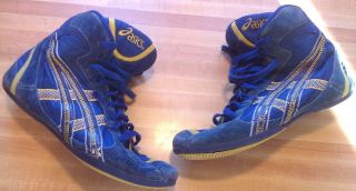 Asics Mosh Very RARE Wrestling Shoes Blue Yellow Moshes