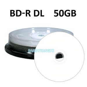  Blu Ray BD R DL Double Layer Blank Media White Inkjet Printable Discs