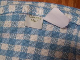 Garnet Hill Blue White Gingham Cotton Blanket Twin 71 x 94