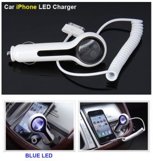 Car iPhone 4 4S Blue LED Charger High Quality Car Accessories Free 