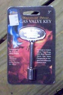 Dante Blue Flame Fireplace Chrome 3 Gas Valve Key 1 4 5 16 Stem New 