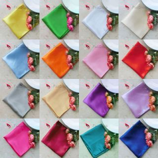 10pcs 12 Square Satin Cloth Napkin or Pocket Handkerchief Color U 