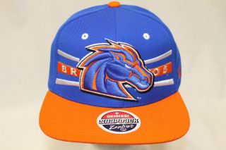 Boise State Broncos NCAA Snapback Hat Cap Front Runner Blue Orange 