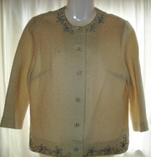 Vintage Celebrity Owned Embroidered Beaded Cardigan Sweater Beaded 