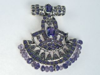 Inka silver pendant set with genuine and beautiful blue Iolite