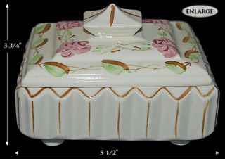 Blue Ridge Rose Step Covered Box With Hand Painted Decoration