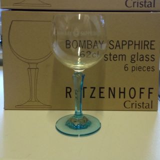 Bombay Sapphire Ritzenhoff Cristal Glasses X6