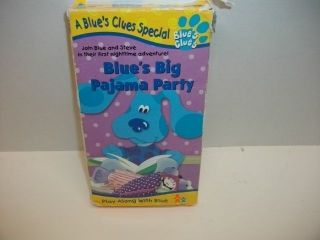 Blues Clues Blues Big Pajama Party VHS Blue Dog Cartoon Video Tape 