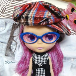 Mimi Collection Fashion 12 Blythe Doll Plastic Blue Frame Glasses 