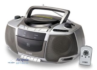 Portable Boombox Am FM Radio CD Cassette Player Remote