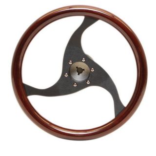 Premier Simulated Woodgrain Boat Steering Wheel w Hub