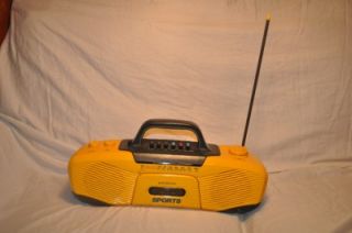   902 Yellow Sports Stereo Audio System Boombox Tape Am FM Radio