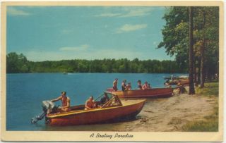 boating paradise old vintage boats postcard mailed no we carry a 