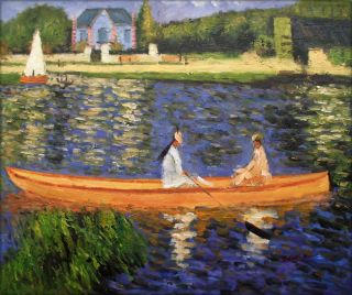   Oil Painting Repro Renoir Pierre Auguste Boating on The Seine
