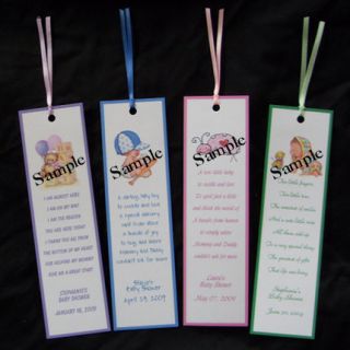   Shower Favors Personalized LAMINATED BOOKMARKS Completely Assembled