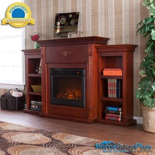   Portable Electric Fireplace Bookcases TV Media Stand Remote
