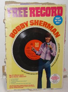Post Raisin Bran Bobby Sherman record, complete uncut box back