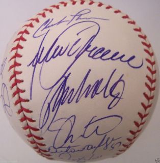    Braves team auto signed MLB baseball Bobby Cox Chipper Jones Smoltz
