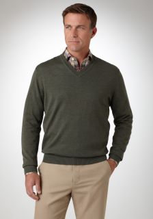 Bobby Jones Mens Merino Long Sleeve V Neck Sweater