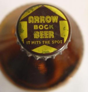 Arrow Bock Beer Bottle w Cap Crown Globe Brewing Co Cumberland MD Nice 