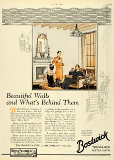1926 Ad Bostwick Truss Loop Metal Steel Lath Home Improvement Wall 