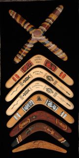   Old Vintage Aboriginal Boomerangs Cross Boomerang Left Handed
