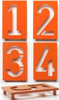 New Industrial in Black and Orange House Number Design Within Reach 