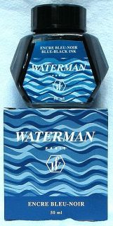  Waterman Bottled Ink Blue Black 2 Oz