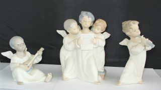 PC Lladro Angels Black Angel Angels Group Angel with Horn 4537 4540 